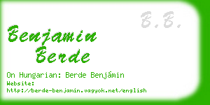 benjamin berde business card